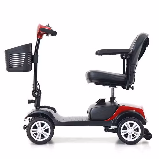 Scooter elettrico per sedia a rotelle da trasporto a 4 ruote, pieghevole e portatile, alimentato a batteria al litio, con telaio in alluminio e telecomando CE