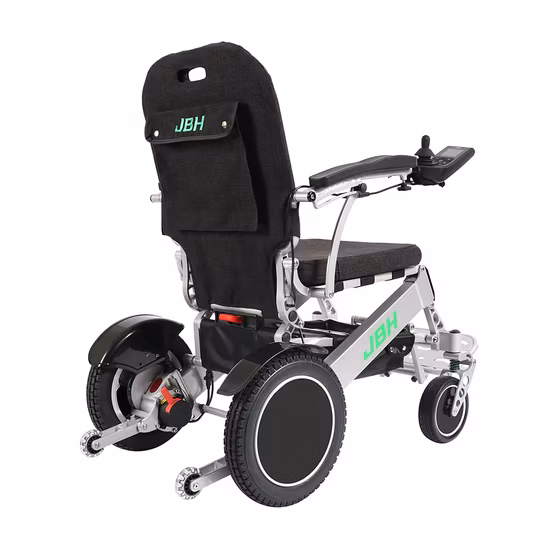 Sedia a rotelle elettrica leggera elettrica per sedia a rotelle pieghevole automatica con telecomando approvata CE