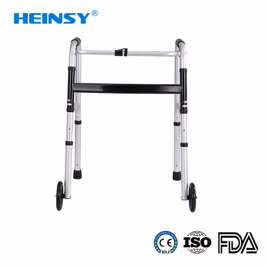 Ausilio per la deambulazione medica con ruote Walker Rollator in alluminio con sedile per anziani