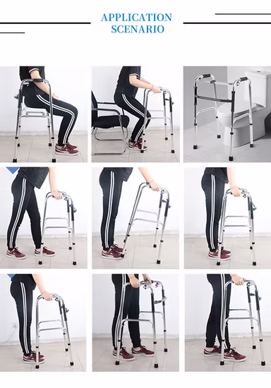 Ausilio per la deambulazione per la riabilitazione degli anziani disabili Durevole e portatile con ruote Walker