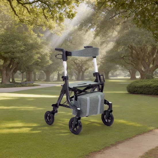 Rollator pieghevole di nuovo design regolabile di alta qualità per esterni
